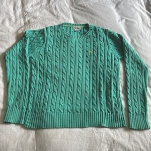 Turquoise Lilly Pulitzer cable pullover sweater
